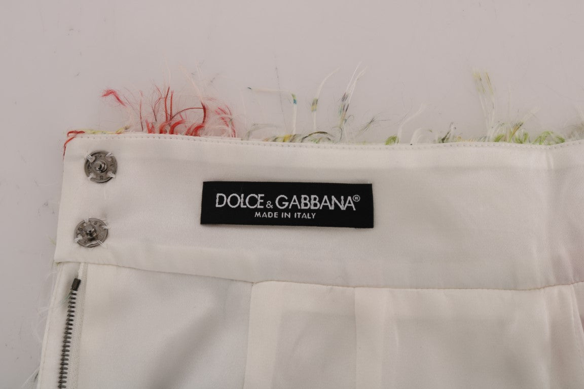 Dolce &amp; Gabbana Elegant Blomsterprintet Højtaljet Blyantnederdel