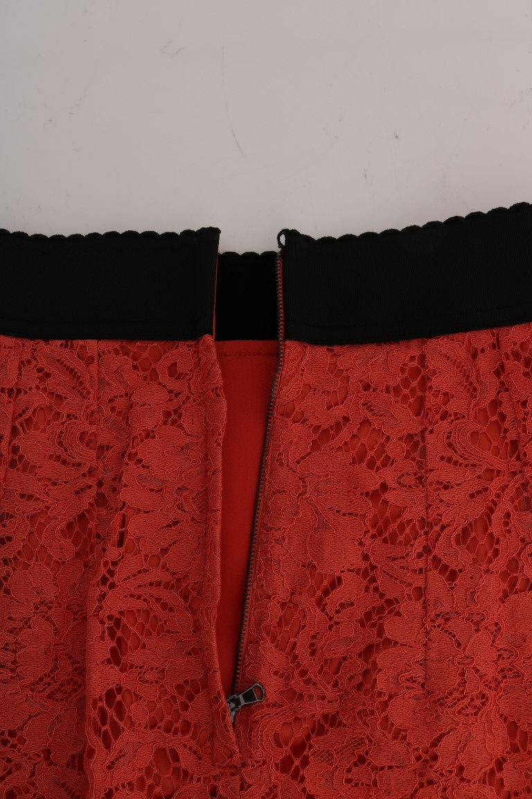 Dolce &amp; Gabbana Orange Macramé blondeblyantnederdel