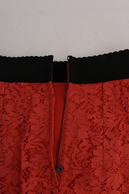 Dolce &amp; Gabbana Orange Macramé blondeblyantnederdel