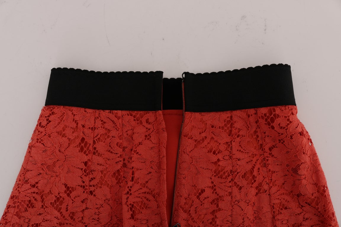 Dolce &amp; Gabbana Orange Macramé blondeblyantnederdel