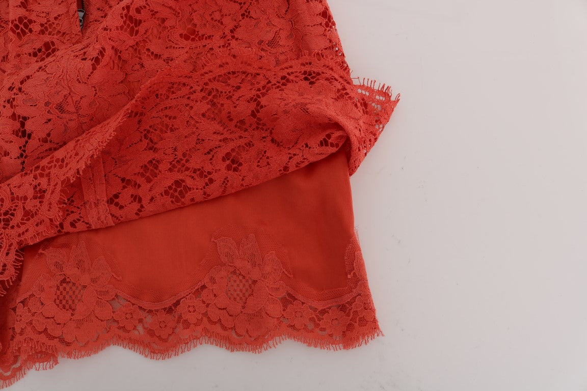 Dolce &amp; Gabbana Orange Macramé blondeblyantnederdel