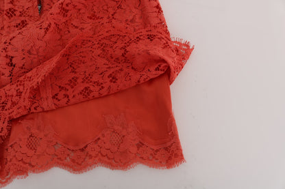 Dolce &amp; Gabbana Orange Macramé blondeblyantnederdel