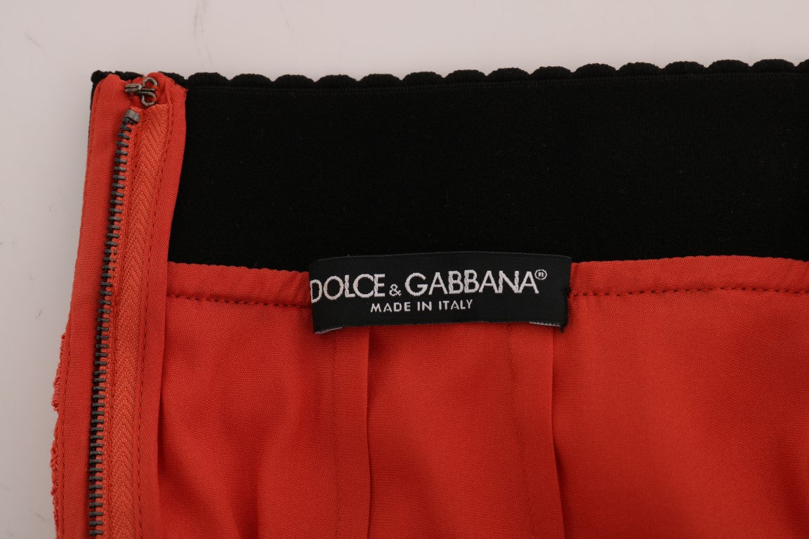 Dolce &amp; Gabbana Orange Macramé blondeblyantnederdel