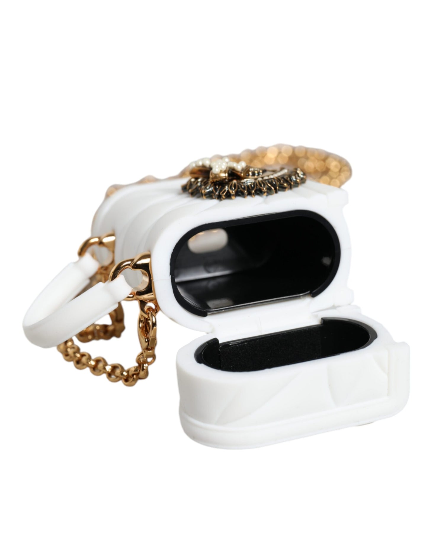 Dolce &amp; Gabbana Hvid Silikone Devotion Heart Cover Håndtaske Airpod Case