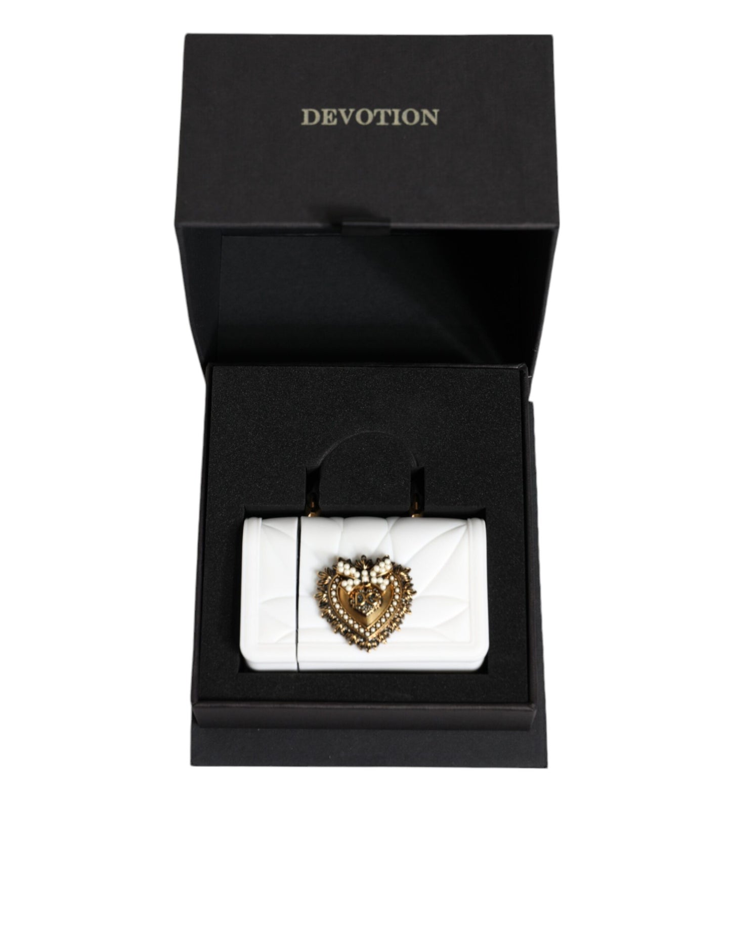 Dolce &amp; Gabbana Hvid Silikone Devotion Heart Cover Håndtaske Airpod Case