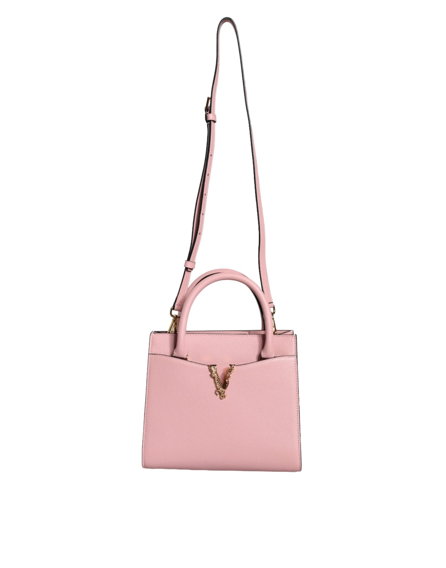 Versace Pink Small Top Håndtag Kornet Calf Leather Crossbody taske