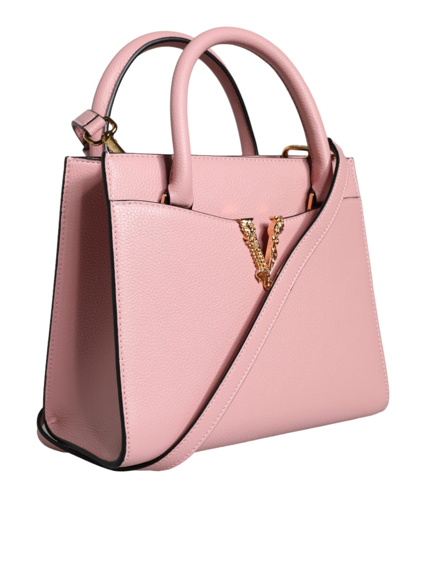 Versace Pink Small Top Håndtag Kornet Calf Leather Crossbody taske