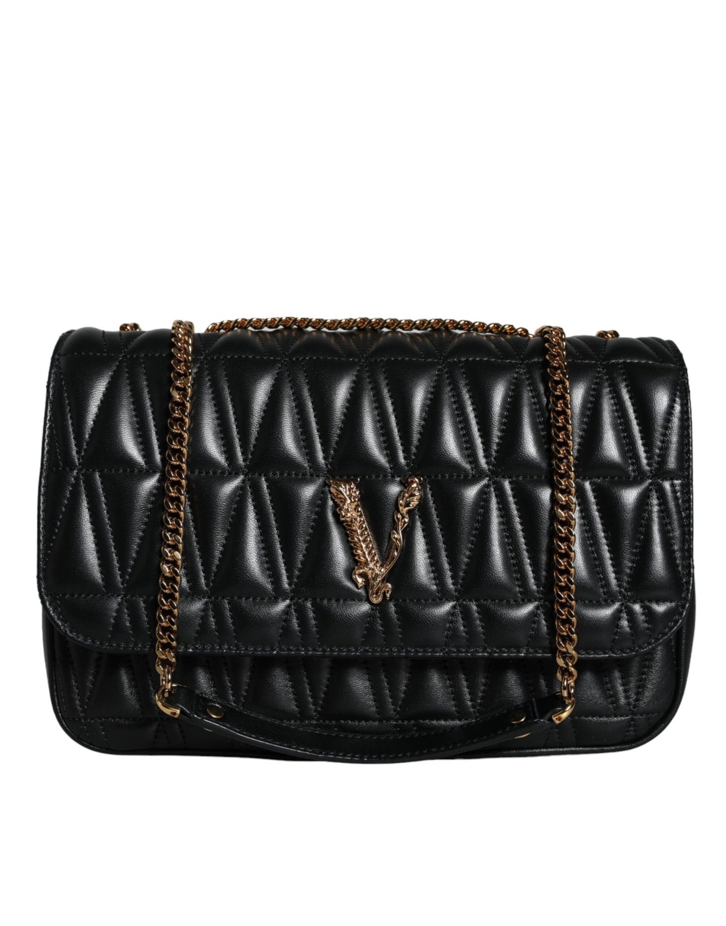 Versace Sort Mini Nappa Læder Crossbody skuldertaske