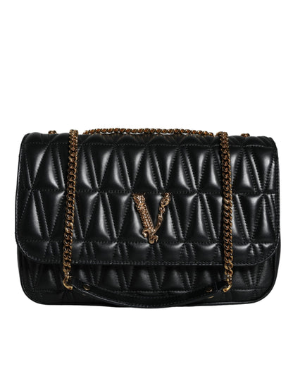 Versace Sort Mini Nappa Læder Crossbody skuldertaske