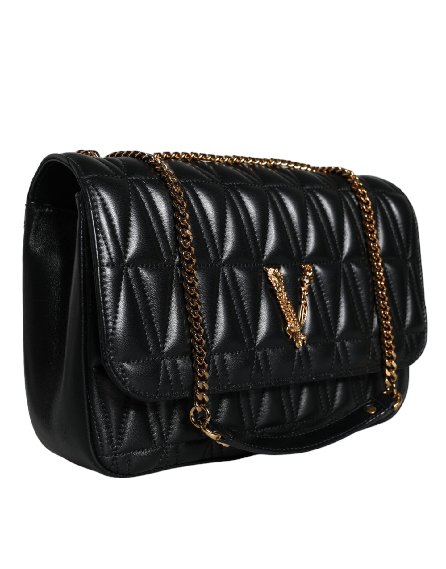 Versace Sort Mini Nappa Læder Crossbody skuldertaske