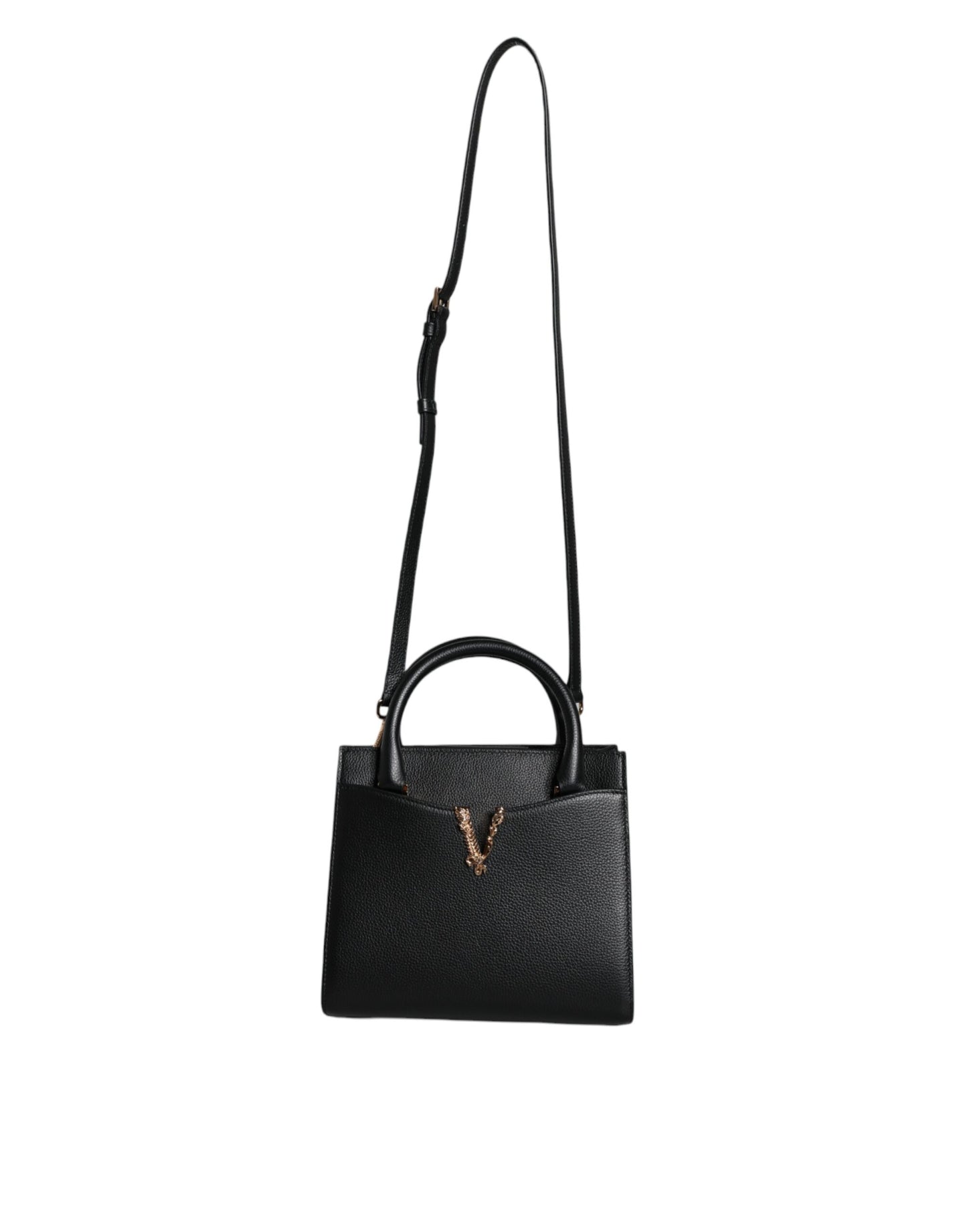 Versace Black Small Læder TopHandle Skulder Crossbody taske