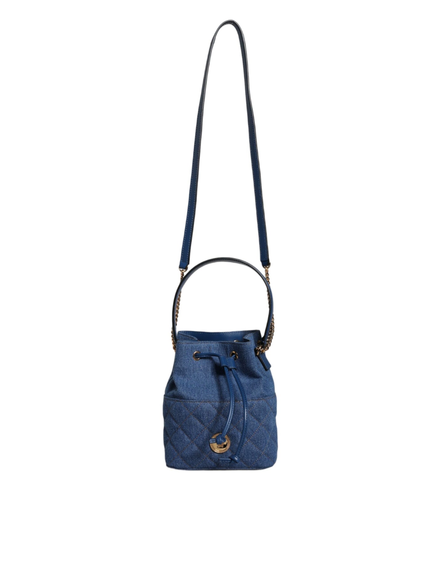 Versace blå quiltet denim læder Crossbody skuldertaske