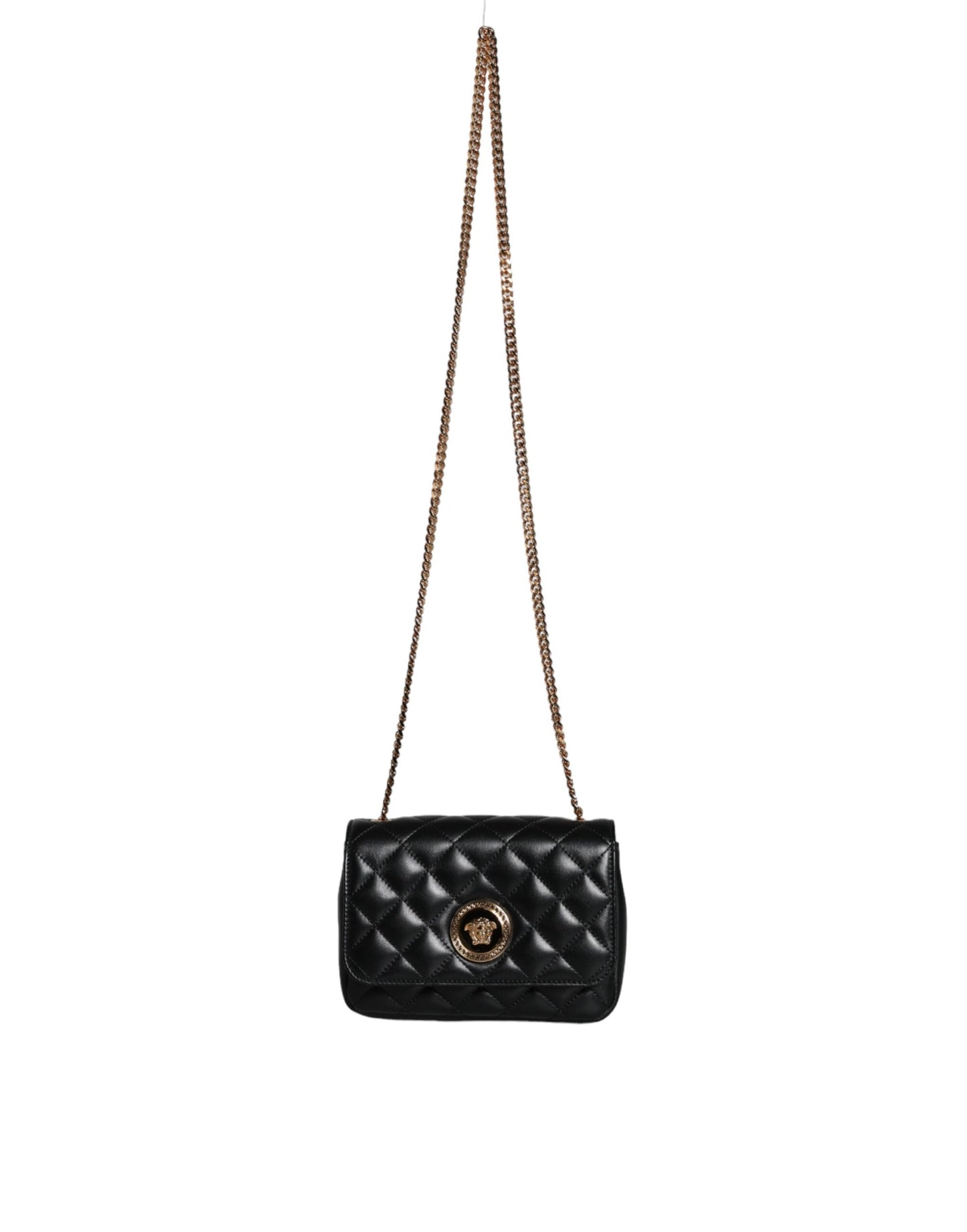 Versace sort quiltet lammeskind læder Crossbody skuldertaske