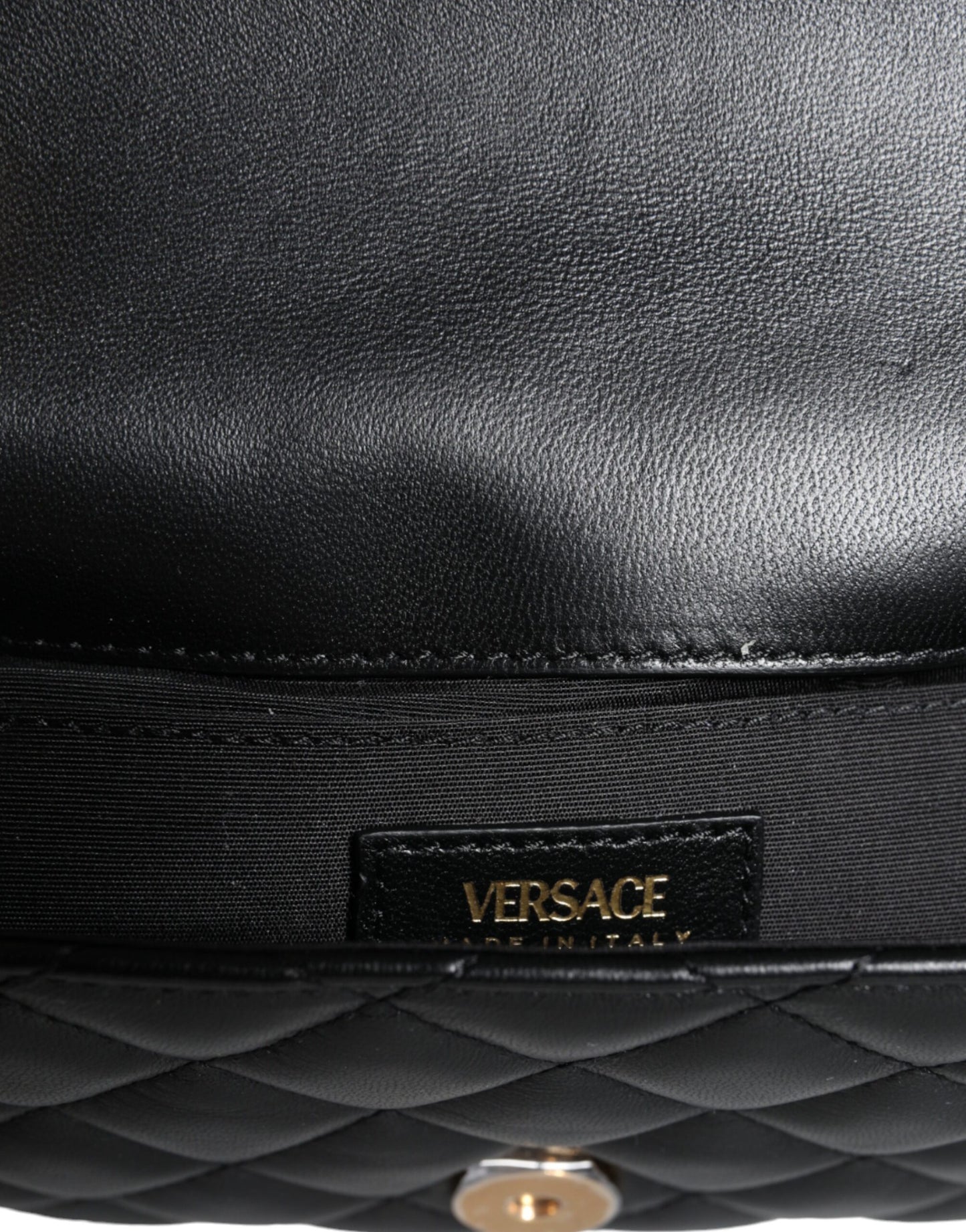 Versace sort quiltet lammeskind læder Crossbody skuldertaske