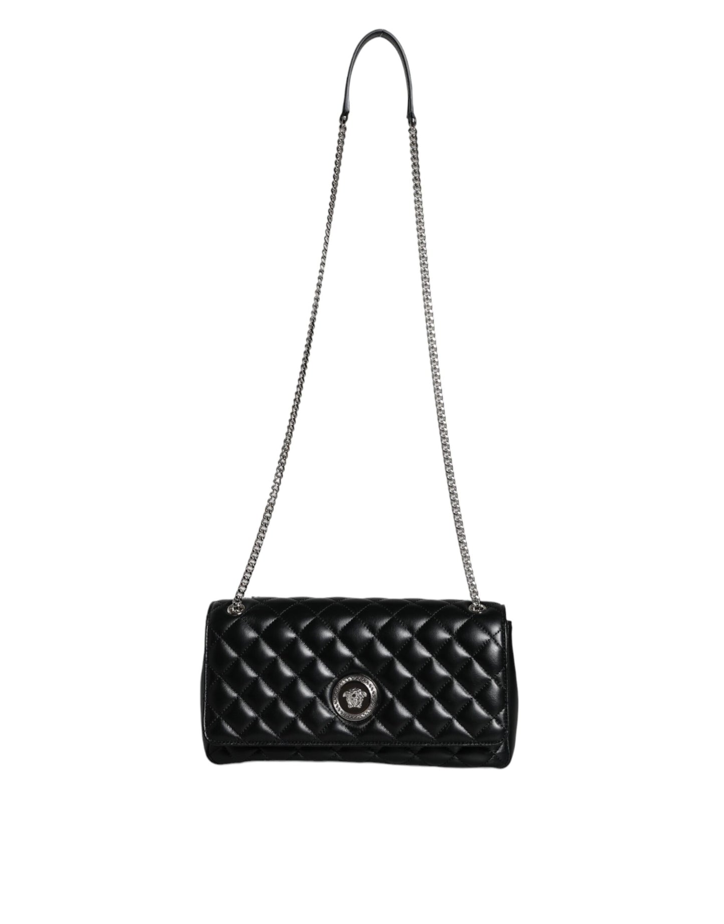 Versace sort quiltet lammeskind læder Crossbody skuldertaske