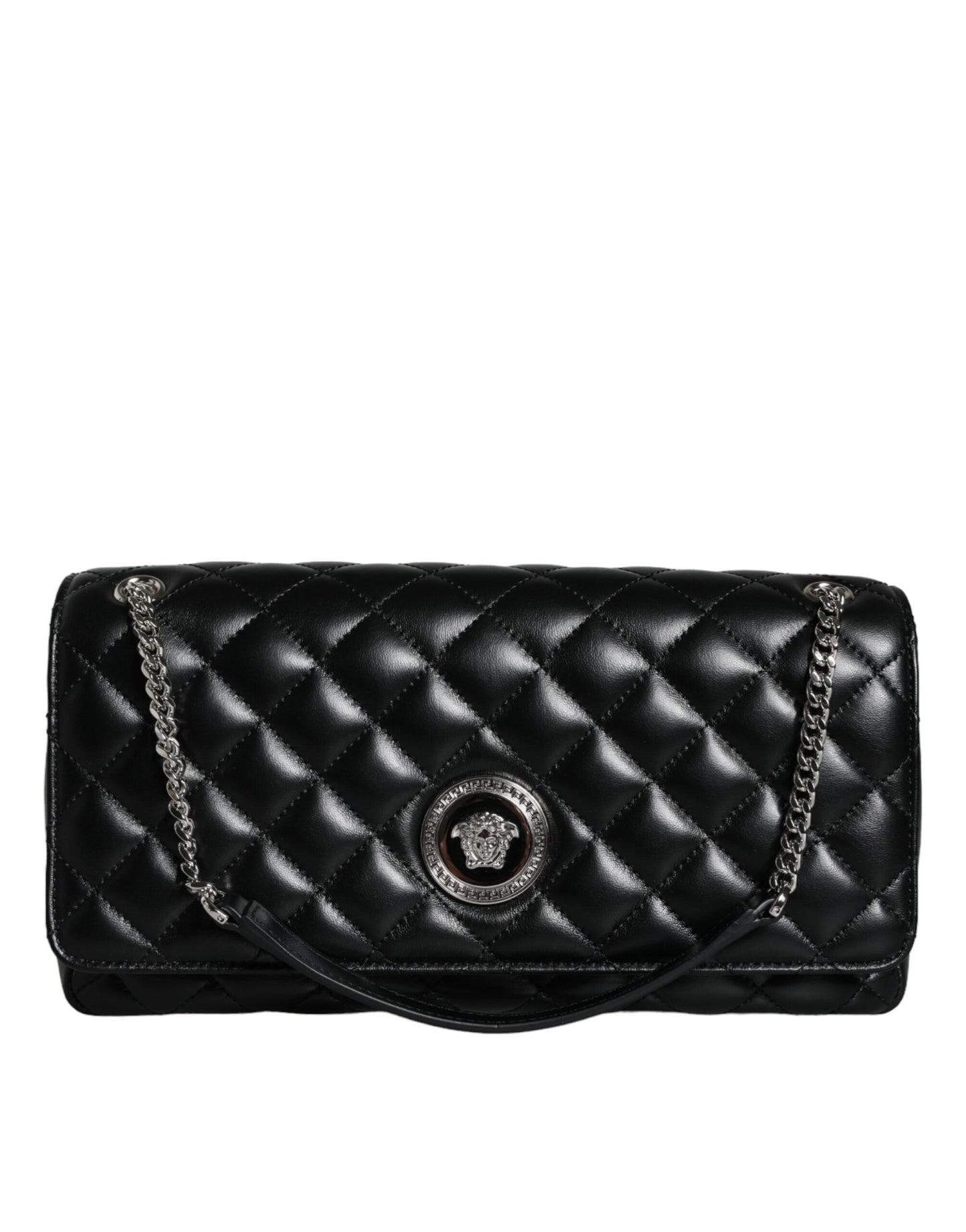 Versace sort quiltet lammeskind læder Crossbody skuldertaske