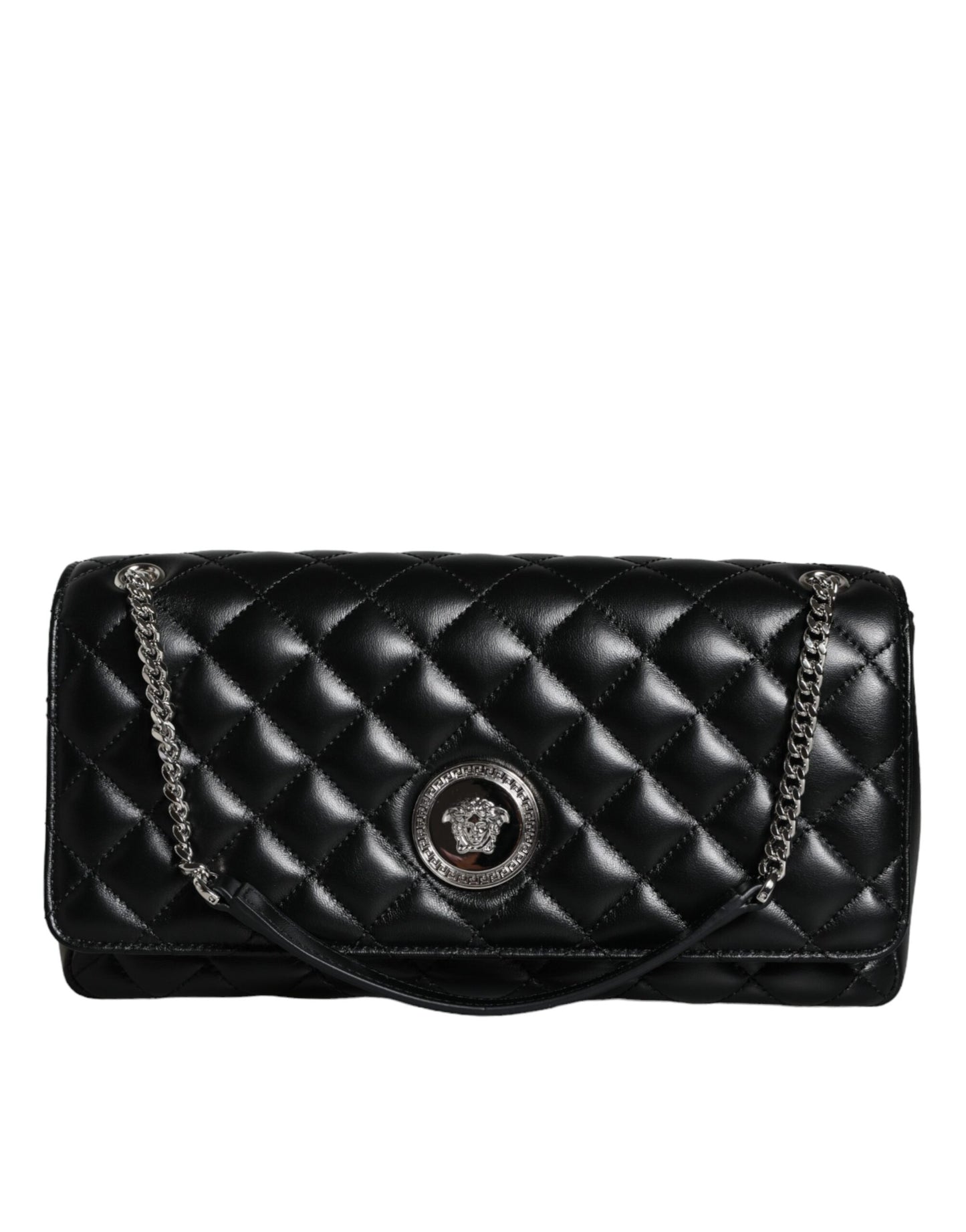 Versace sort quiltet lammeskind læder Crossbody skuldertaske