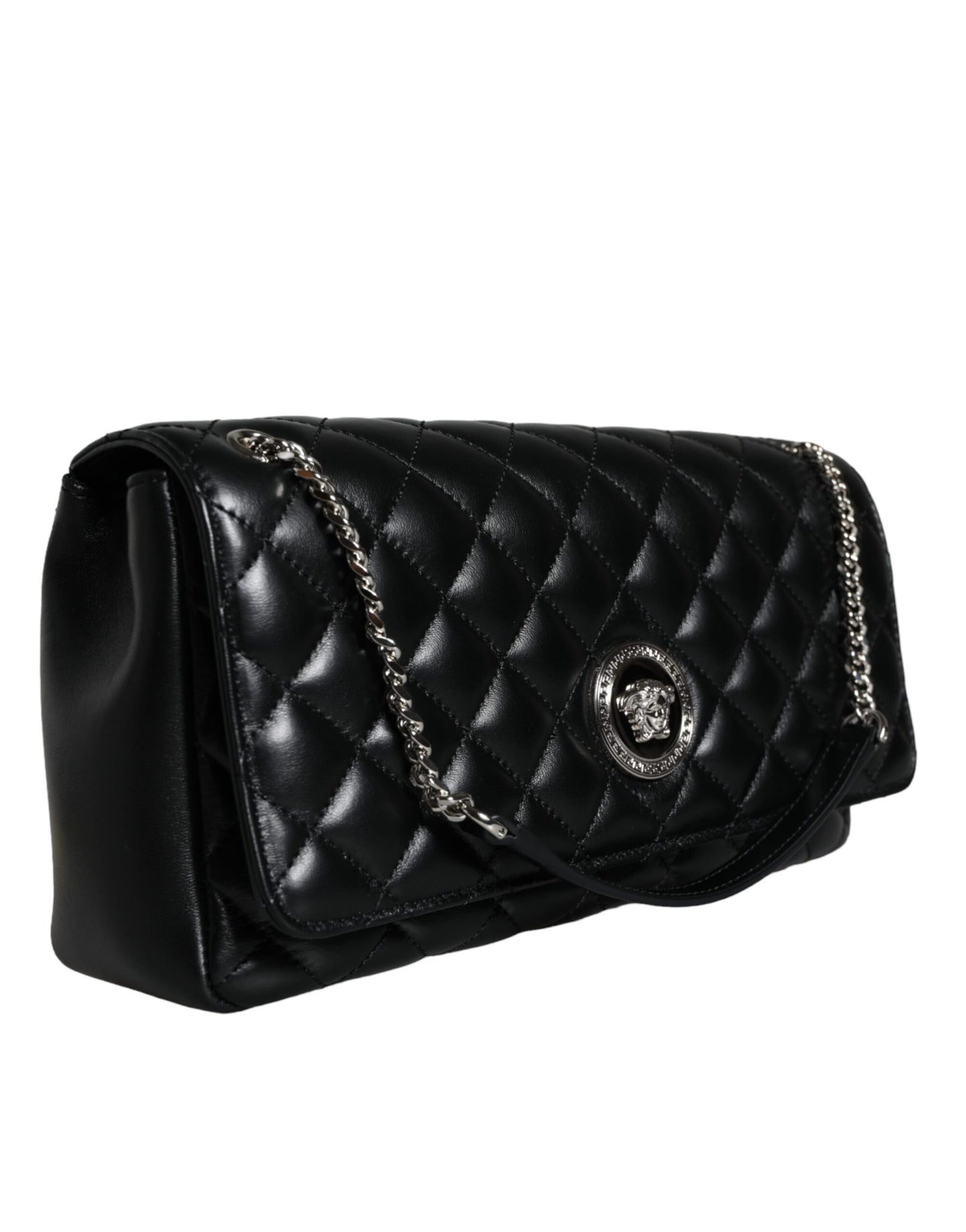 Versace sort quiltet lammeskind læder Crossbody skuldertaske