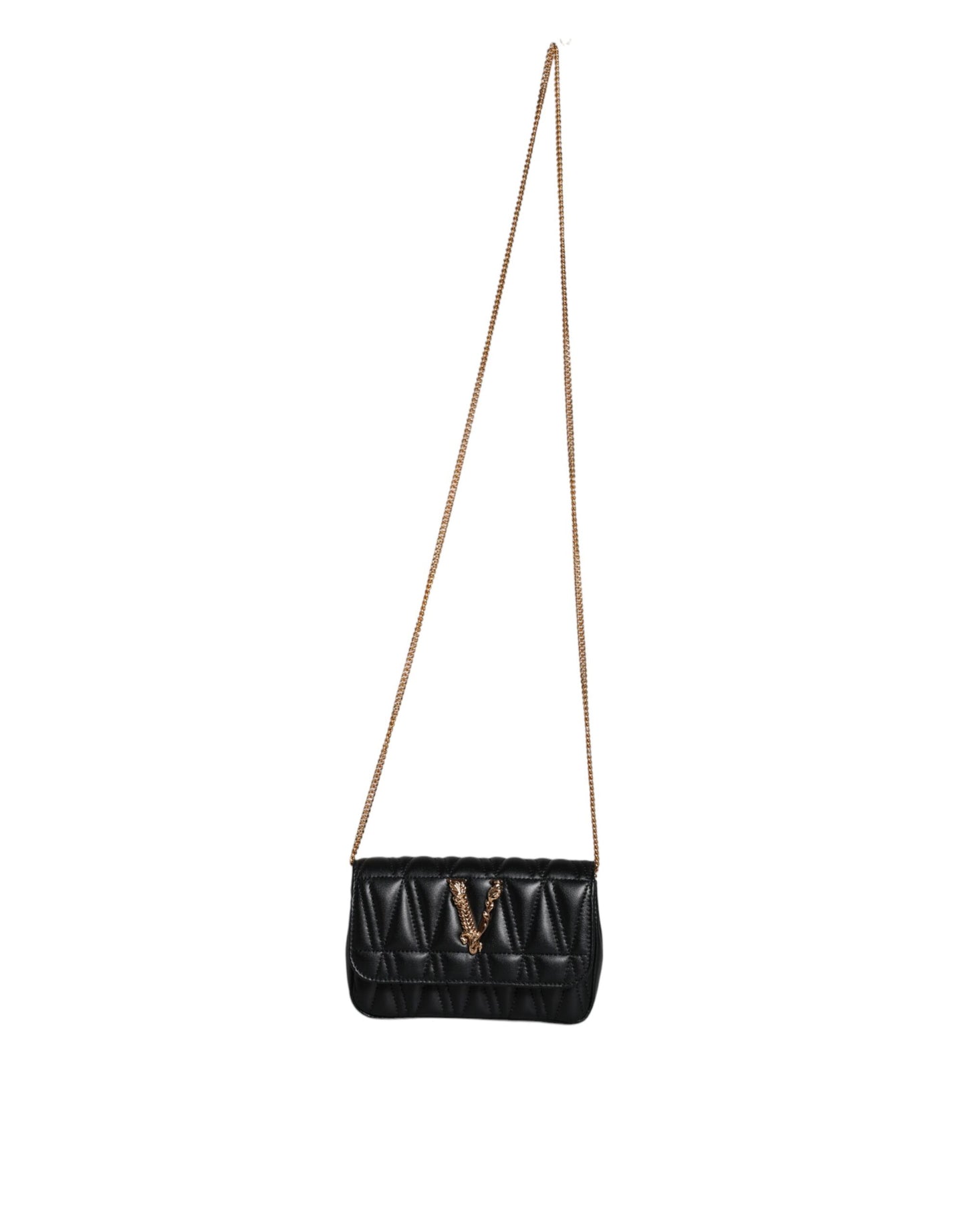 Versace Sort Mini Nappa Læder Crossbody skuldertaske