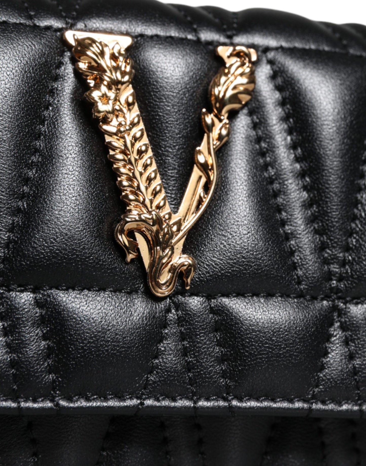 Versace Sort Mini Nappa Læder Crossbody skuldertaske