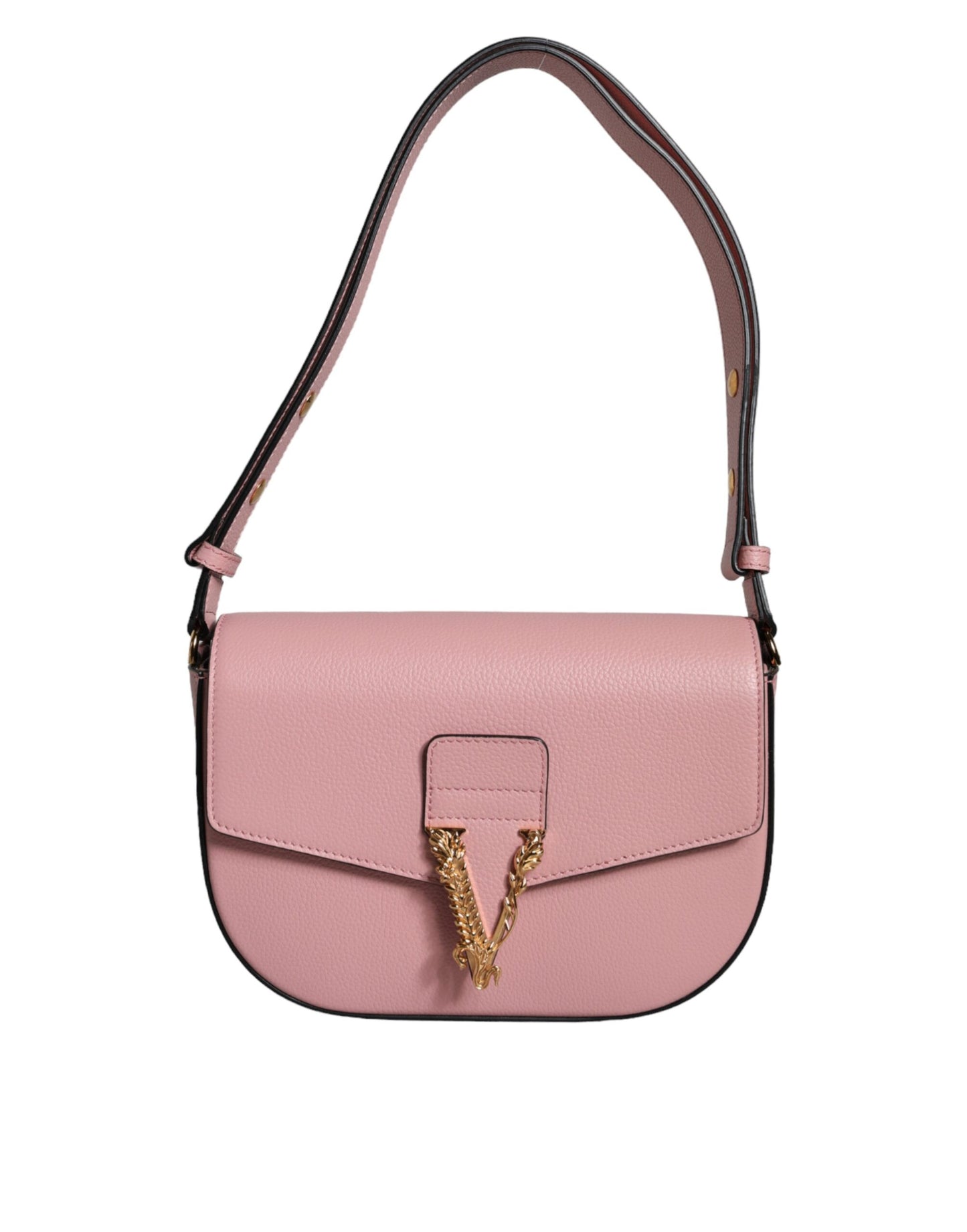 Versace Pink Kornet Kalv Læder Logo Crossbody skuldertaske