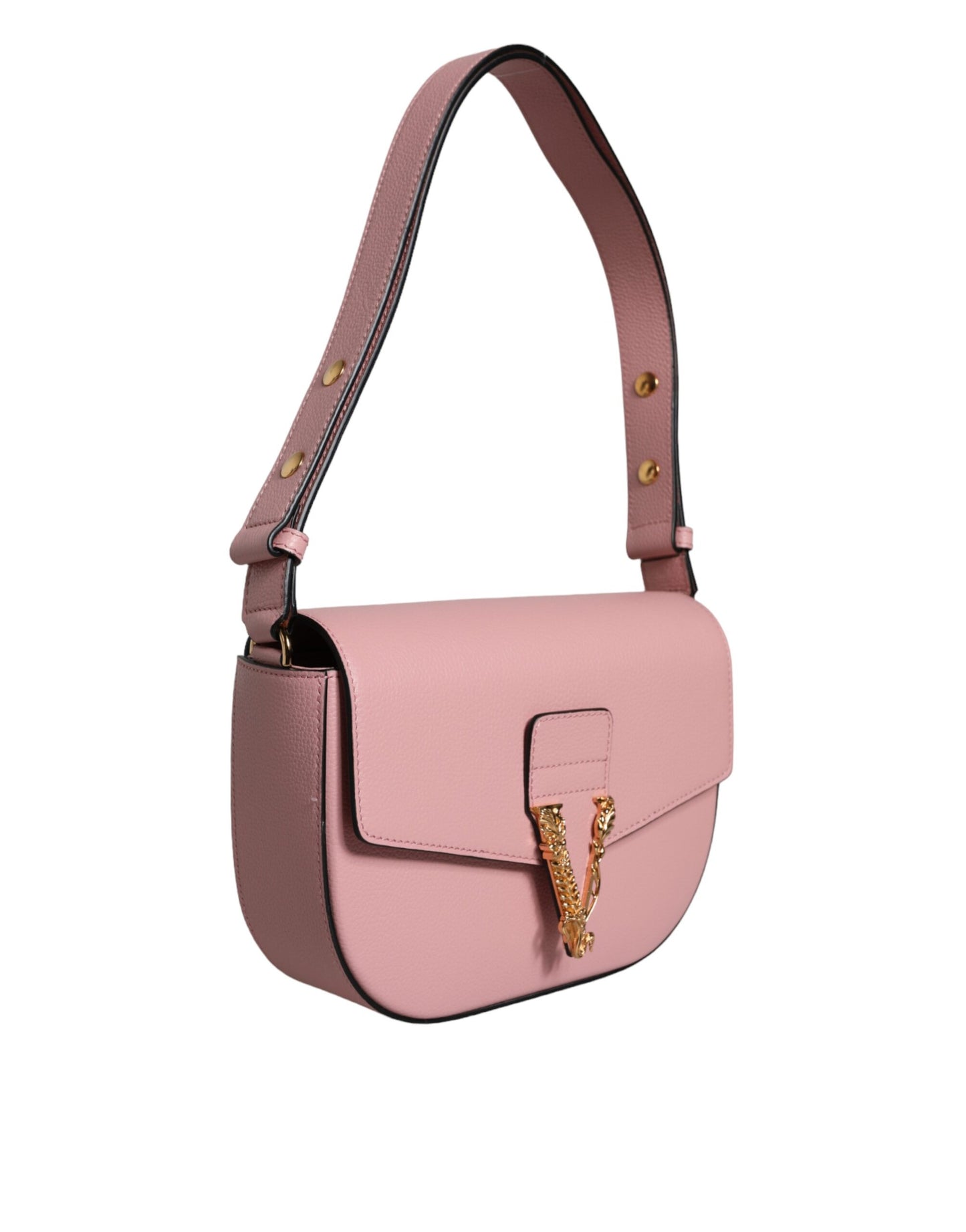 Versace Pink Kornet Kalv Læder Logo Crossbody skuldertaske