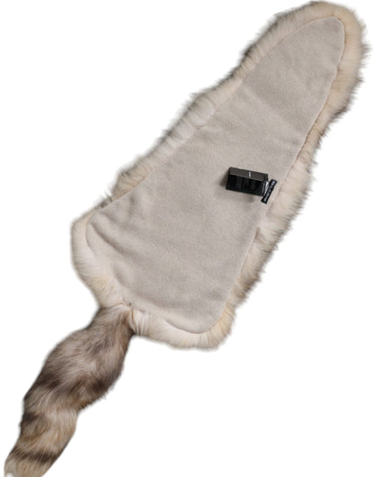 Dolce &amp; Gabbana Brown Frost Fox Fur Neck Warmer Vinter tørklæde