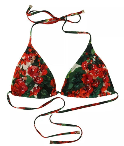 Dolce &amp; Gabbana Flerfarvet Geranium Halter Beachwear Bikinitop
