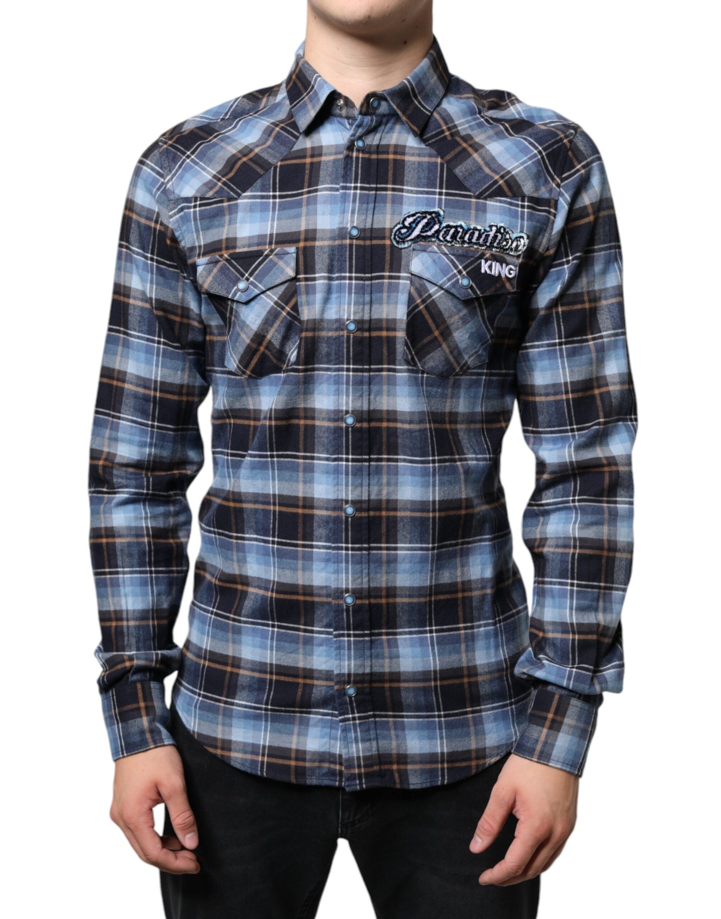 Dolce &amp; Gabbana Flerfarvet Ternet Paradiso Patch Slim Fit Skjorte