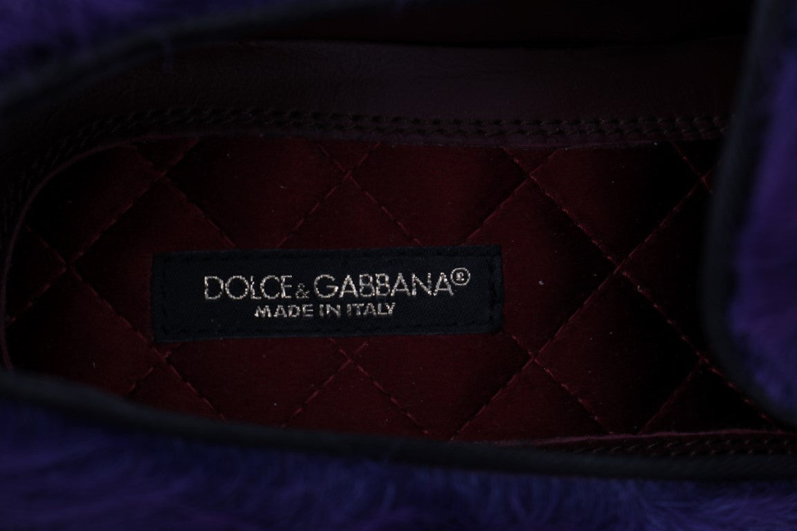 Dolce &amp; Gabbana Loafers i plys lilla fårepels