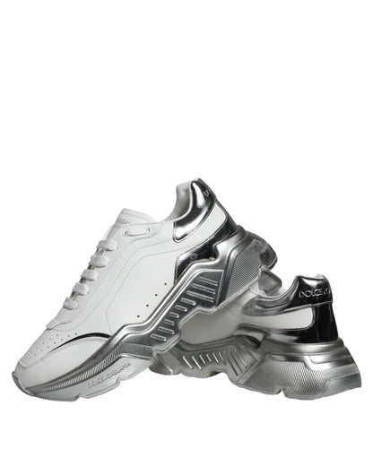 Dolce &amp; Gabbana Hvide Sølv Daymaster Lave Sneakers Sko