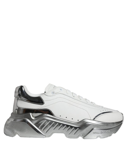 Dolce &amp; Gabbana Hvide Sølv Daymaster Lave Sneakers Sko
