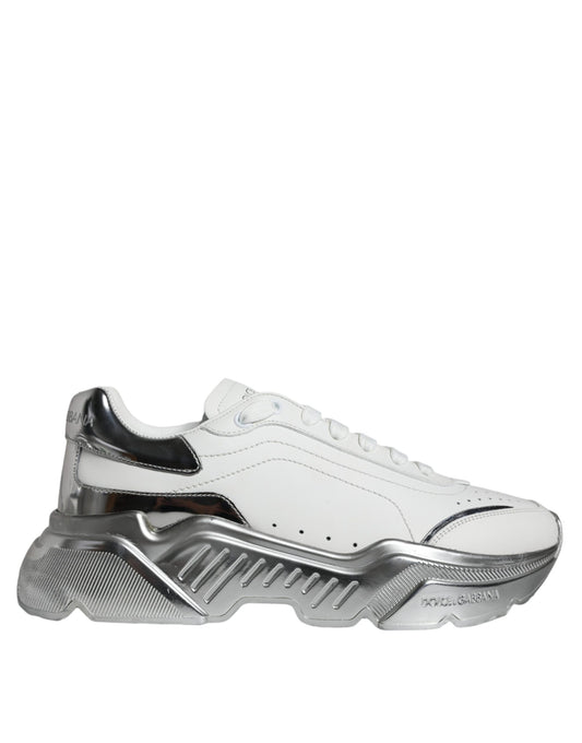 Dolce &amp; Gabbana Hvide Sølv Daymaster Lave Sneakers Sko