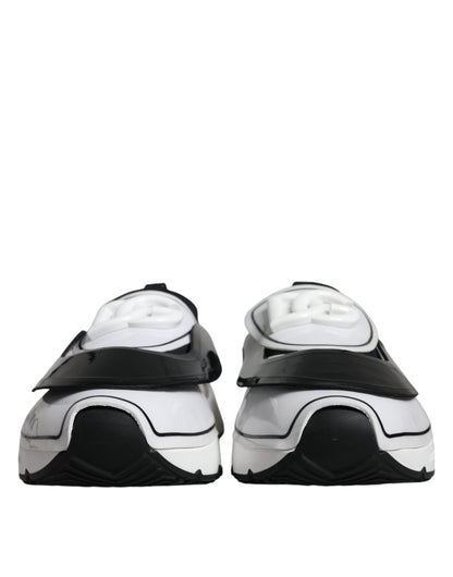 Dolce &amp; Gabbana Hvide Sorte Logo Plaque Daymaster Sneakers Sko