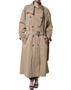 Dolce & Gabbana Khaki Double Breasted Trench Coat Jacket