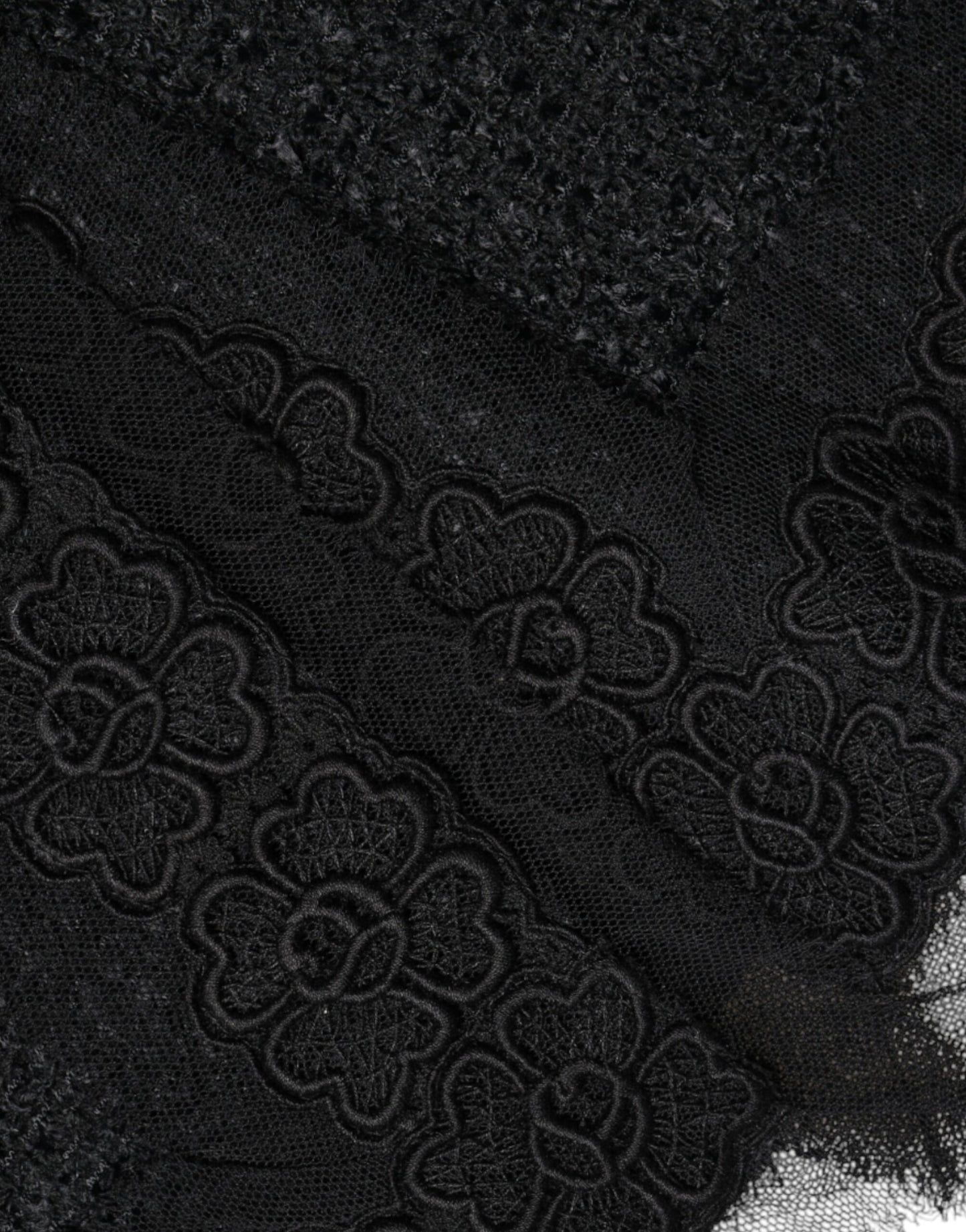 Dolce &amp; Gabbana Sort Midi-nederdel i jomfruuld med blyantssnit