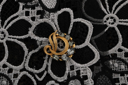 Dolce &amp; Gabbana Elegant Blonde Mini Nederdel med Krystaldetaljer