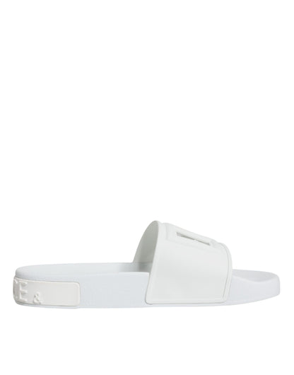 Dolce &amp; Gabbana Hvide Gummi Sandaler Strandsko