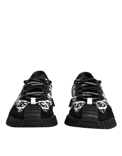 Dolce &amp; Gabbana Sorte Logo Snøresko Low Top NS1 Sneakers