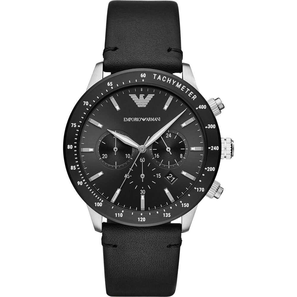 Armani Black Leather Watch