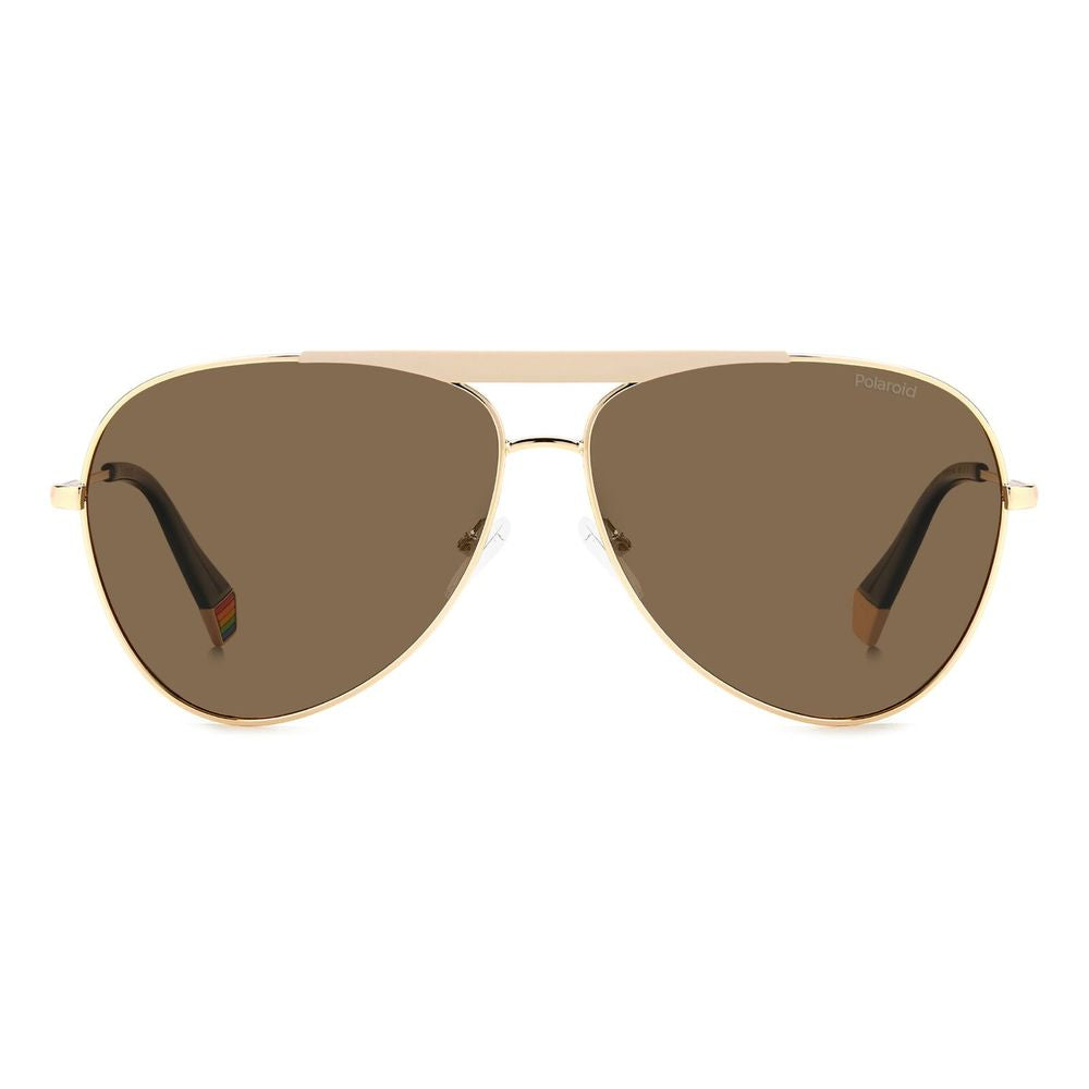 Polaroid Gold Stainless Steel Sunglasses