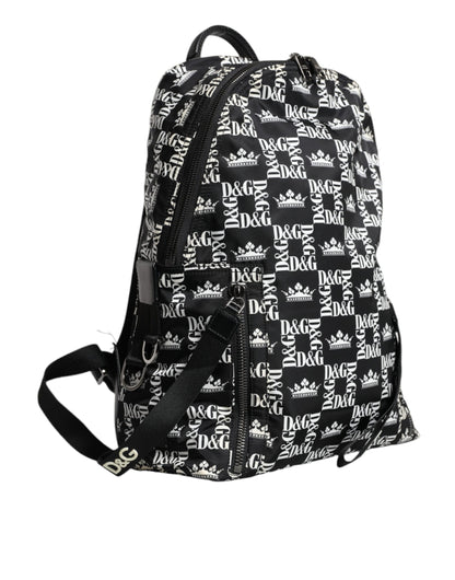 Dolce &amp; Gabbana, negru, alb, geantă rucsac din nailon DG Crown Logo