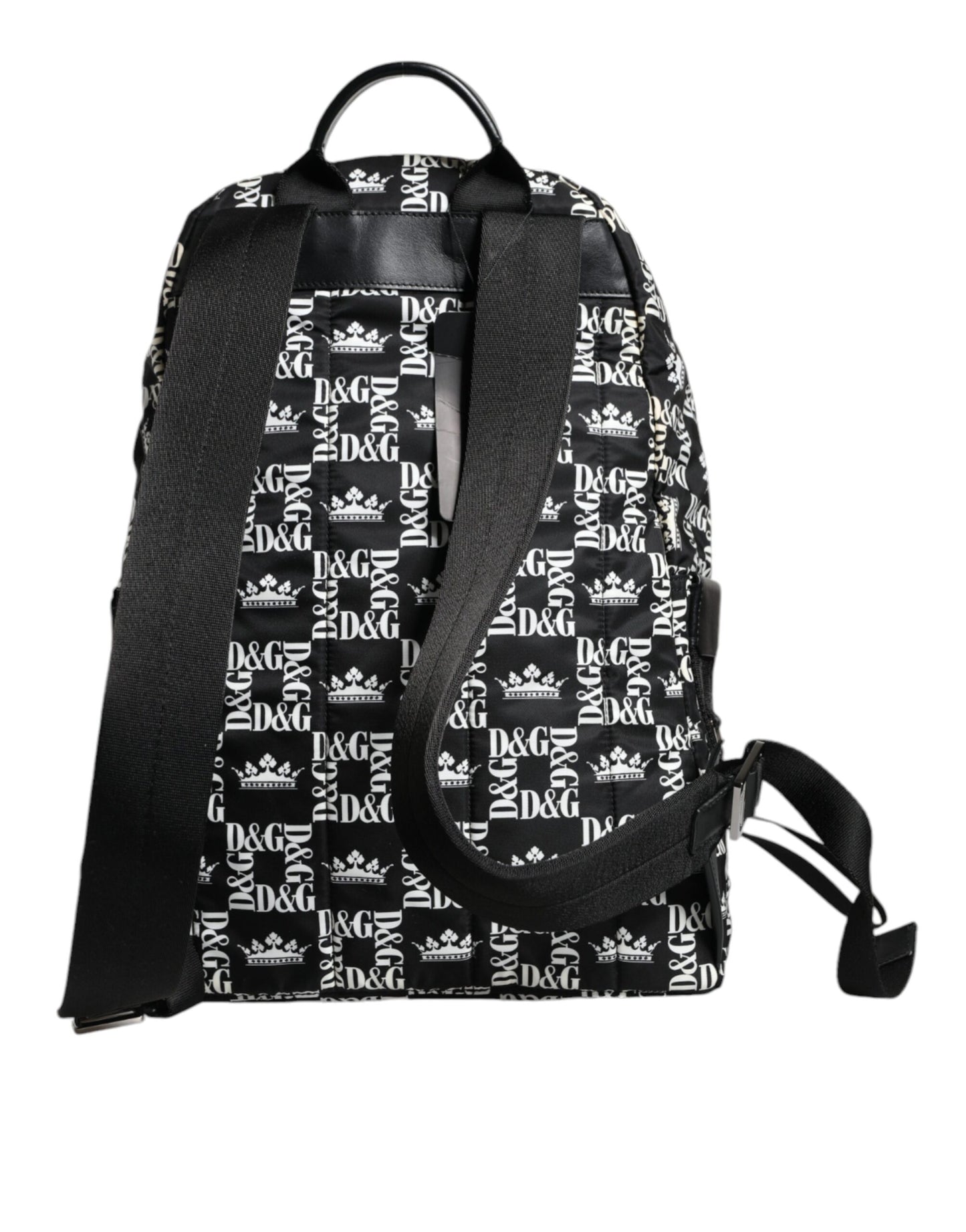 Dolce &amp; Gabbana, negru, alb, geantă rucsac din nailon DG Crown Logo