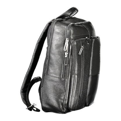 Piquadro Black Leather Men Backpack