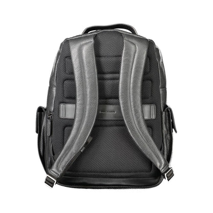 Piquadro Black Leather Men Backpack