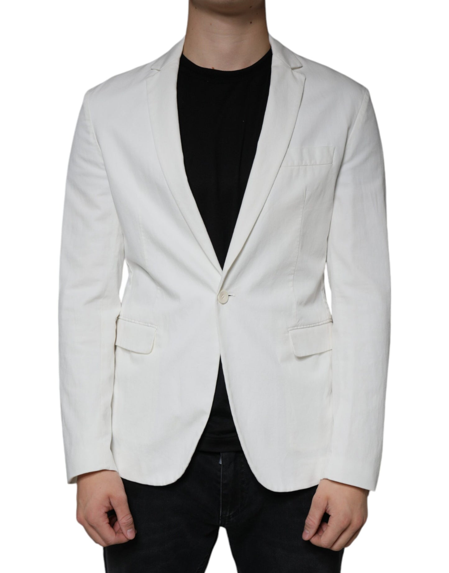 Dondup White Single Breasted One Button Dress Formel Blazer