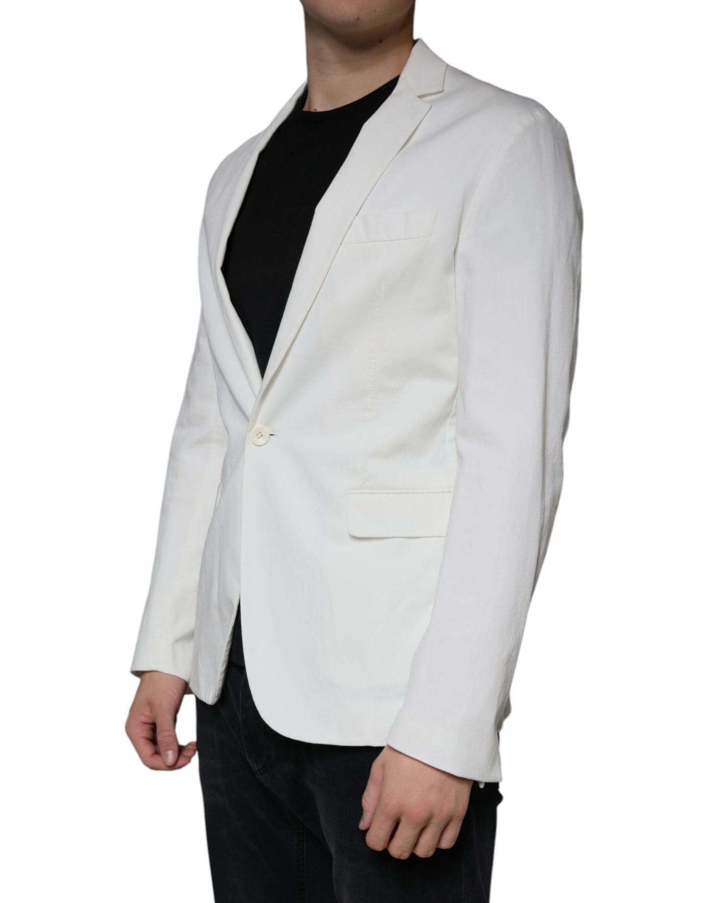 Dondup White Single Breasted One Button Dress Formel Blazer