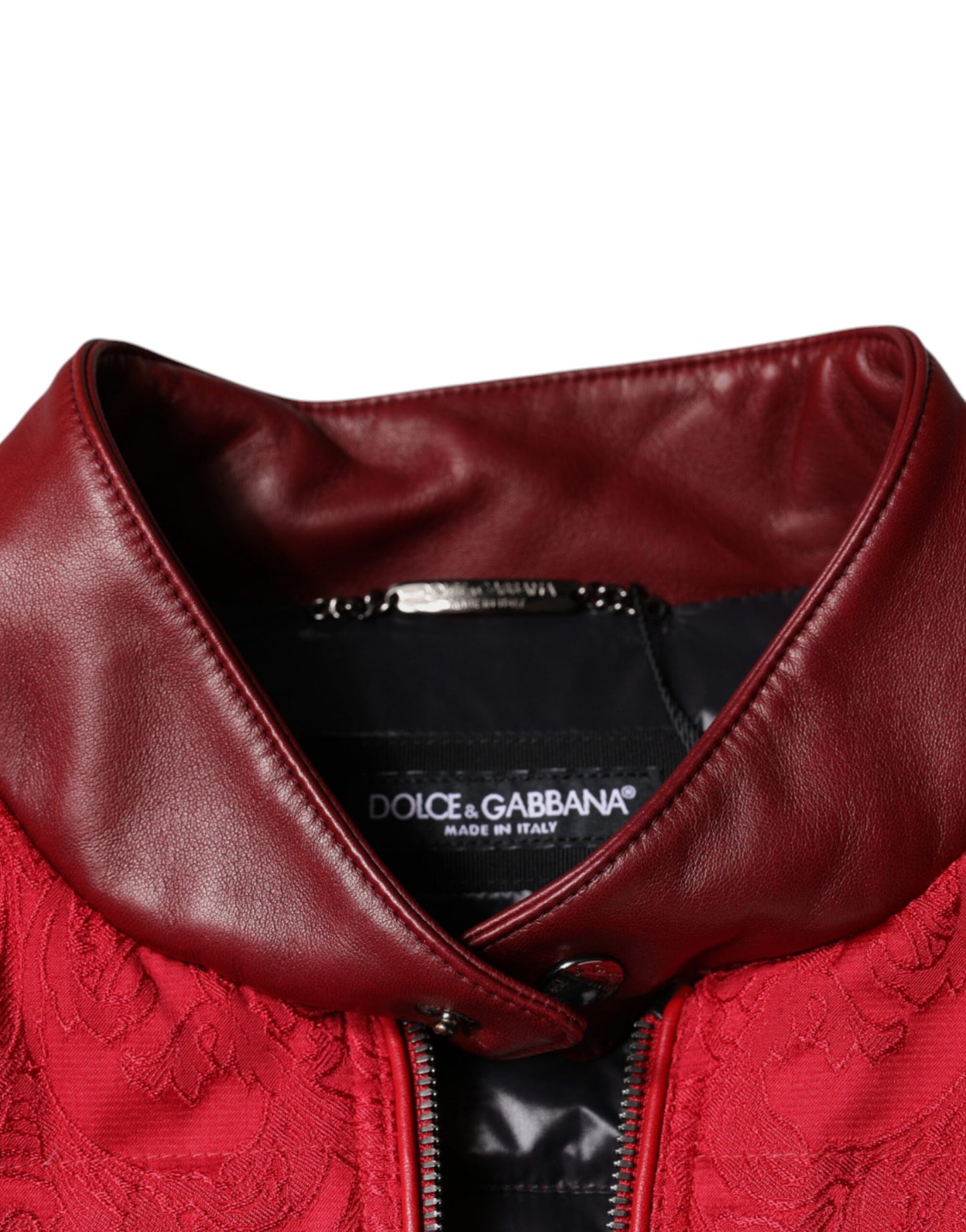 Dolce &amp; Gabbana Rød Quiltet Bomberjakke med Guldkronelogo