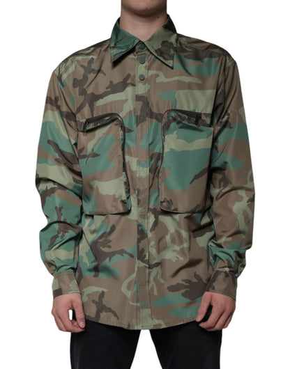 Dolce &amp; Gabbana Flerfarvet Camouflage Skjorte Med Knapper