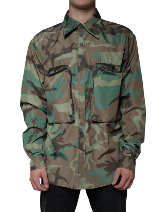 Dolce &amp; Gabbana Flerfarvet Camouflage Skjorte Med Knapper